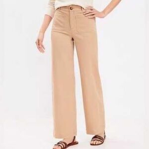 LOFT Tan Wide Leg Palmer Pants Size 14 Tall